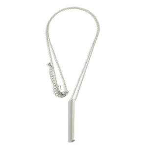 Silver Simplistic Long Bar Necklace