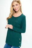Emerald Soft Button Sweater