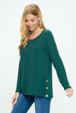 Emerald Soft Button Sweater