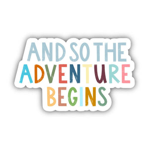 And So The Adventure Begins Positivity Lettering Sticker