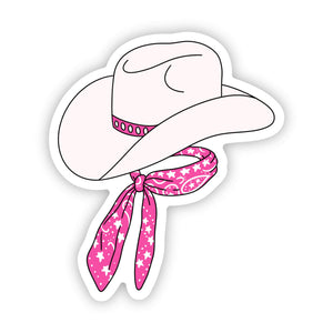 Cowgirl hat and scarf pink sticker