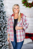 The Ashley Flannel Top in Pink