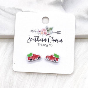 Vintage Red Truck Acrylic Studs