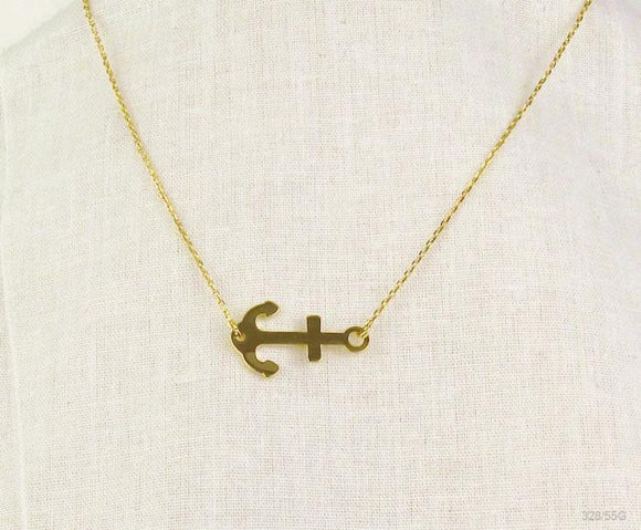 Anchors Away Necklace in Gold