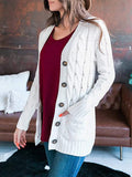 Cable Buttoned Cardigan with Pockets - shipping only