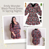 1.17 Emily Wonder Black Floral Dress In Spring Nights