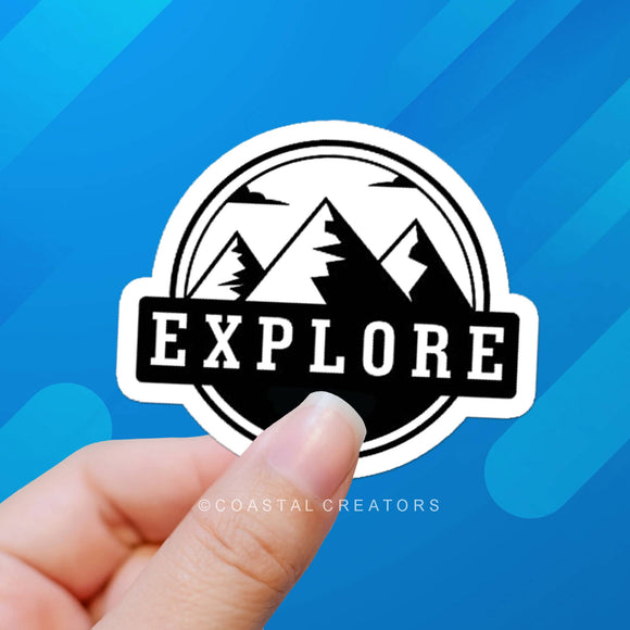 Explore with Mountains Diecut Sticker (Packaged)