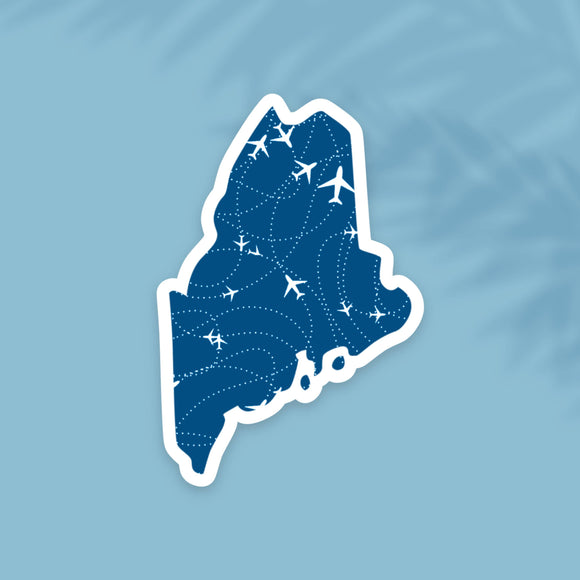 Maine Airplanes State Sticker