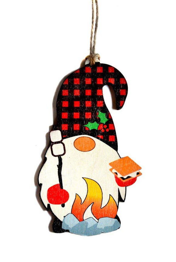 Camping Gnome Holding Smores Ornaments - Camping Décor