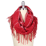Plaid Fringe Infinity Scarf - The Simple Soul Boutique