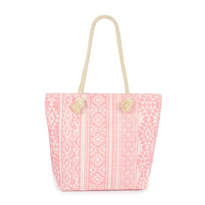 Aztec Beach Tote in Pink