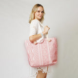Aztec Beach Tote in Pink