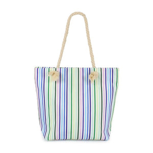 Striped Beach Tote in Blue Pruple