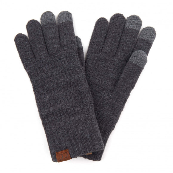 Grey CC Touchscreen Gloves