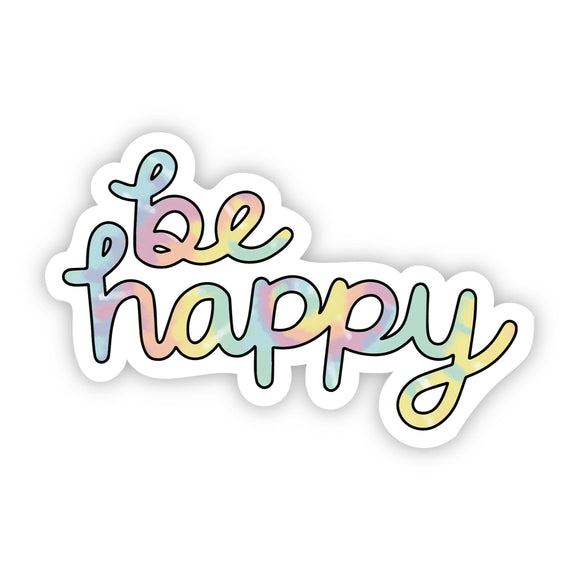 Be Happy Tie Dye Aesthetic Sticker