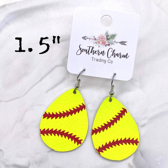 Softball Teardrops Earrings