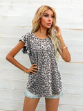 SHIPPING - Round Neck Butterfly Sleeve Top