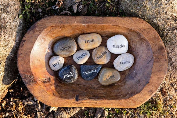 Engraved River Rock Word Stones