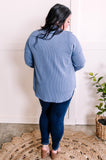 1.19 Ribbed Knit Button Front Top In Cornflower Blue