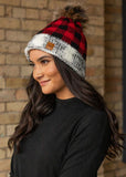 Red Buffalo Plaid Knit Lined Hat