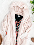 1.15 Open Front Hooded Teddy Cardigan With Pockets In Ivory
