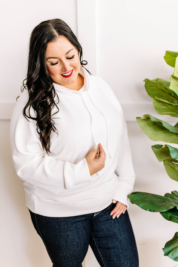 Cowl Neck Pullover In Simply White