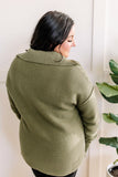 Collared Sweater With Fray Detail In Olive