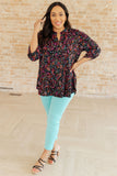 Lizzy Top in Black Paisley