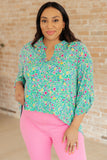 Lizzy Top in Emerald Floral