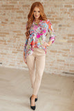 Lizzy Top in Pink Paisley Mix Print