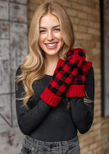 Red Buffalo Plaid Lined Mittens