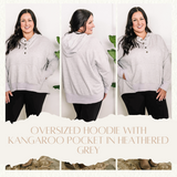 Oversized Hoodie With Kangaroo Pocket In Heathered Grey