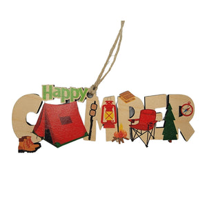 Camper Word Christmas Ornament Cutout