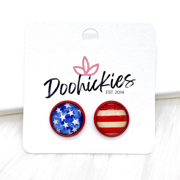 12mm Stars & Stripes in Red Settings