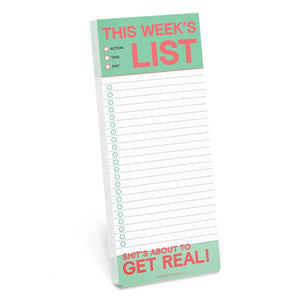 This Week’s List Make-a-List Pad