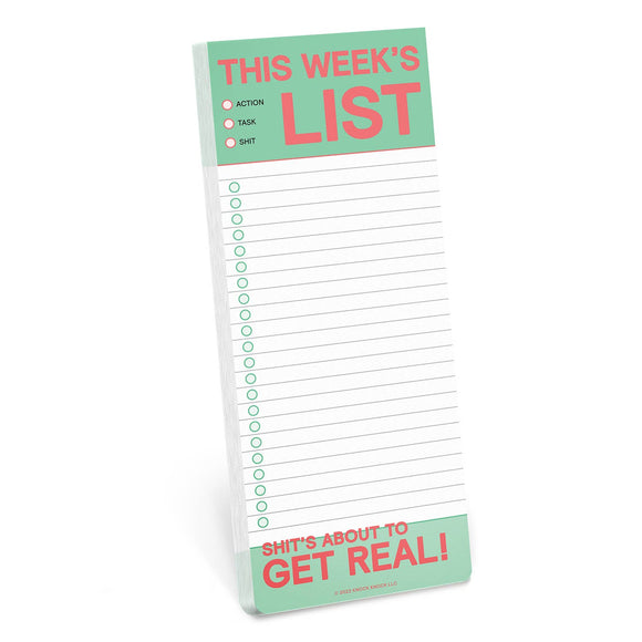 This Week’s List Make-a-List Pad