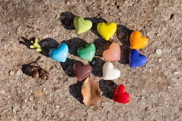 Glass Pocket Hearts Stones