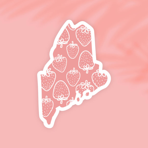 Maine Strawberry State Sticker