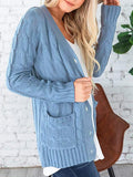 Cable Buttoned Cardigan with Pockets - shipping only
