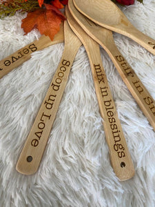Engrave Wooden Spoons set of 6
