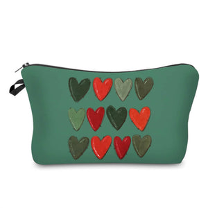 Accessory Pouch - Green Hearts