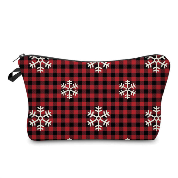 Accessory Pouch - Plaid Snowflake