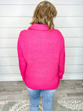 Hot Pink Asymmetrical Sweater Cowl
