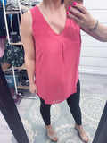 Rose Rouched Blouse Tank