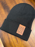 Black Mama Stacked Cuff Patch Beanie