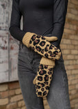 Leopard Knit Mittens
