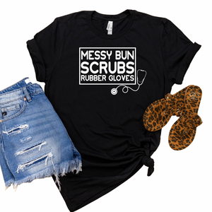 Messy bun scrubs