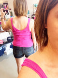 Classic v Neck Tank in Spicy Pink