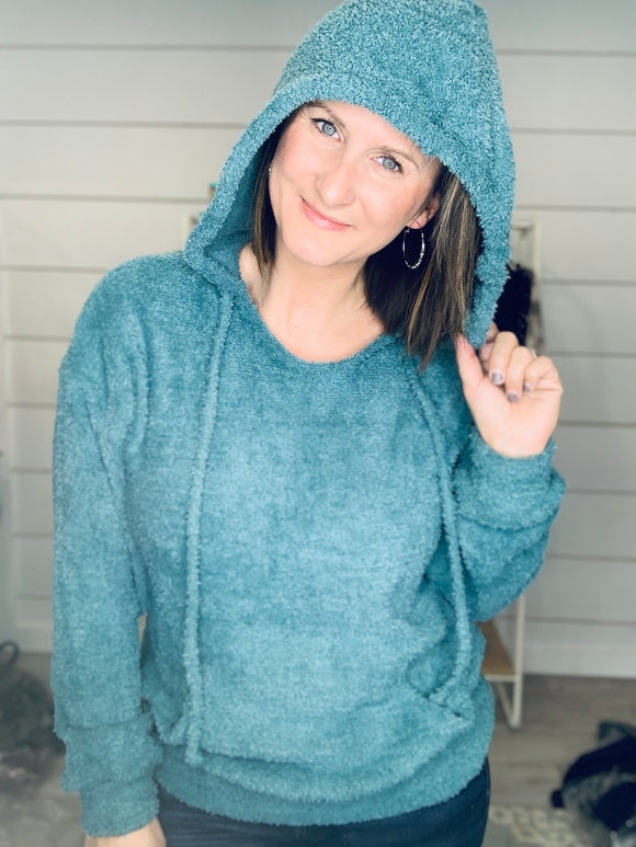 Ultra Plush Pullover Hoodie in Teal