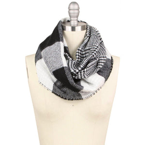 Two Tone Plaid Infinity Scarf - The Simple Soul Boutique